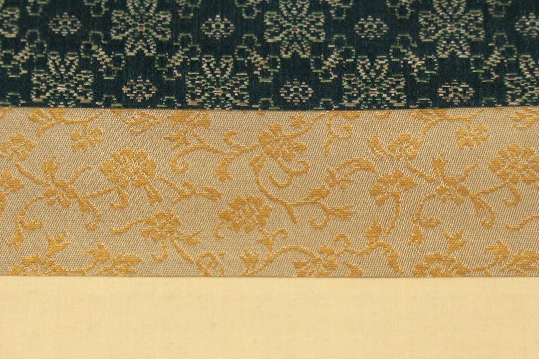 No5606掛軸　巣雲文景　山水人物図　絹本着色　日本画　古画　古美術　送料無料