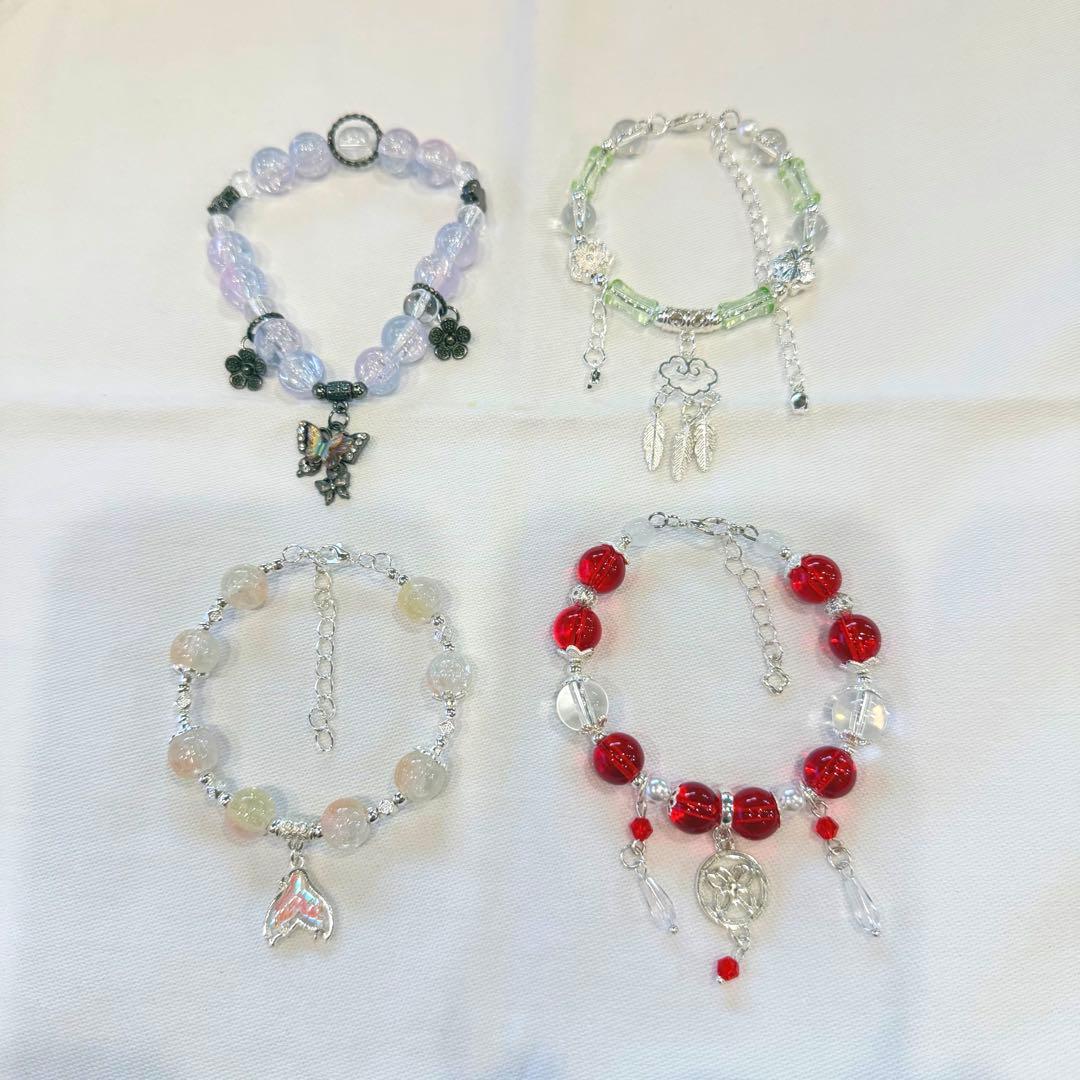 ガラスビーズ ブレスレット ハンドメイド