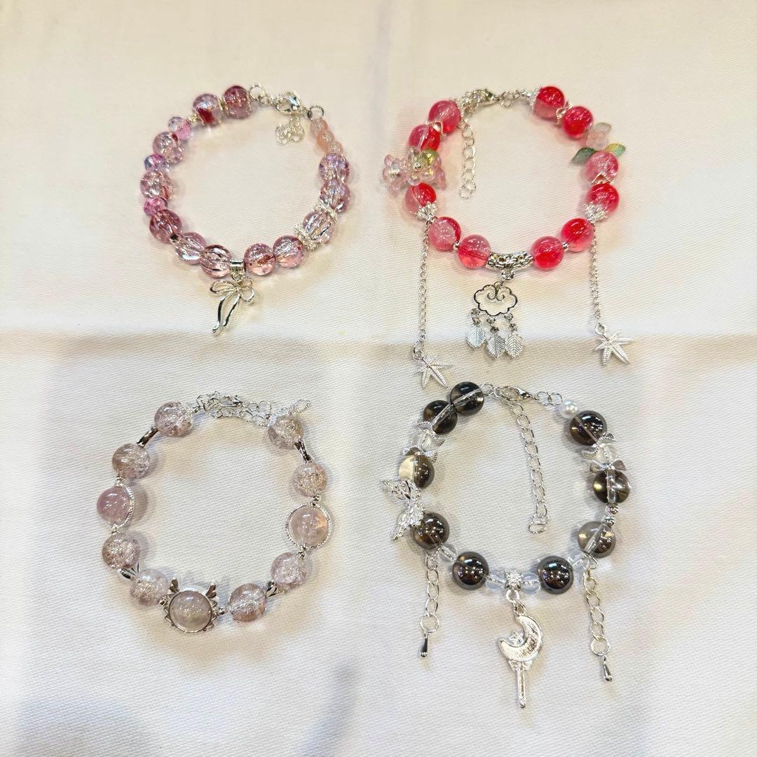ガラスビーズ ブレスレット ハンドメイド