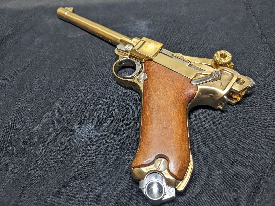 マルシン ルガー P-08 6インチ モデルガン ゴールド24GP　◉訳あり