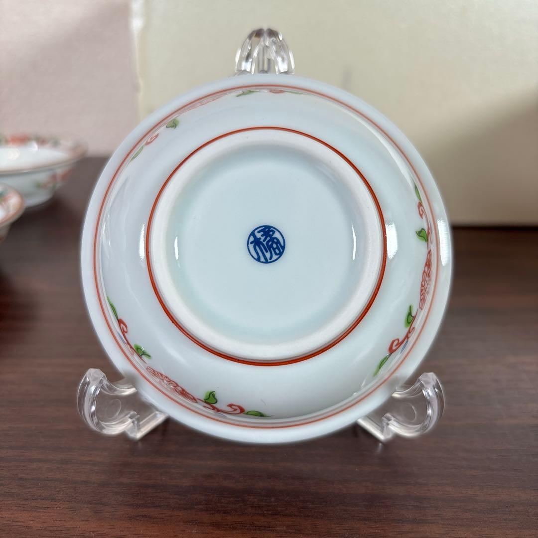 【未使用】たち吉 色絵ぼたん 刺身揃え 10点
