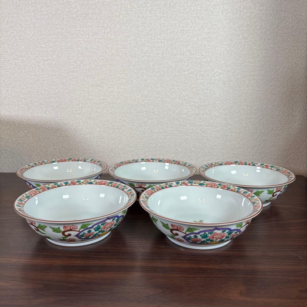 【未使用】たち吉 色絵ぼたん 刺身揃え 10点