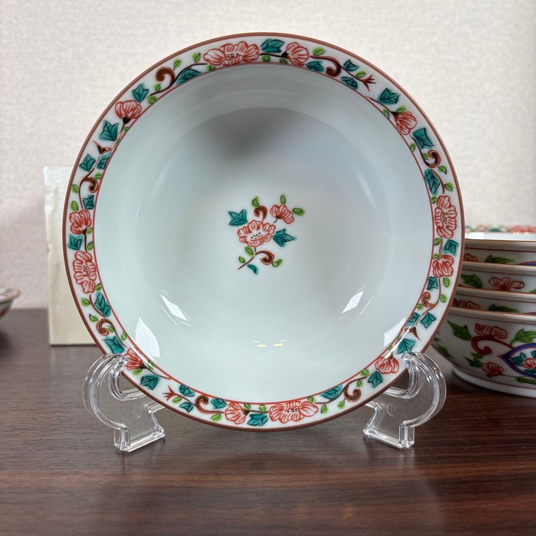 【未使用】たち吉 色絵ぼたん 刺身揃え 10点