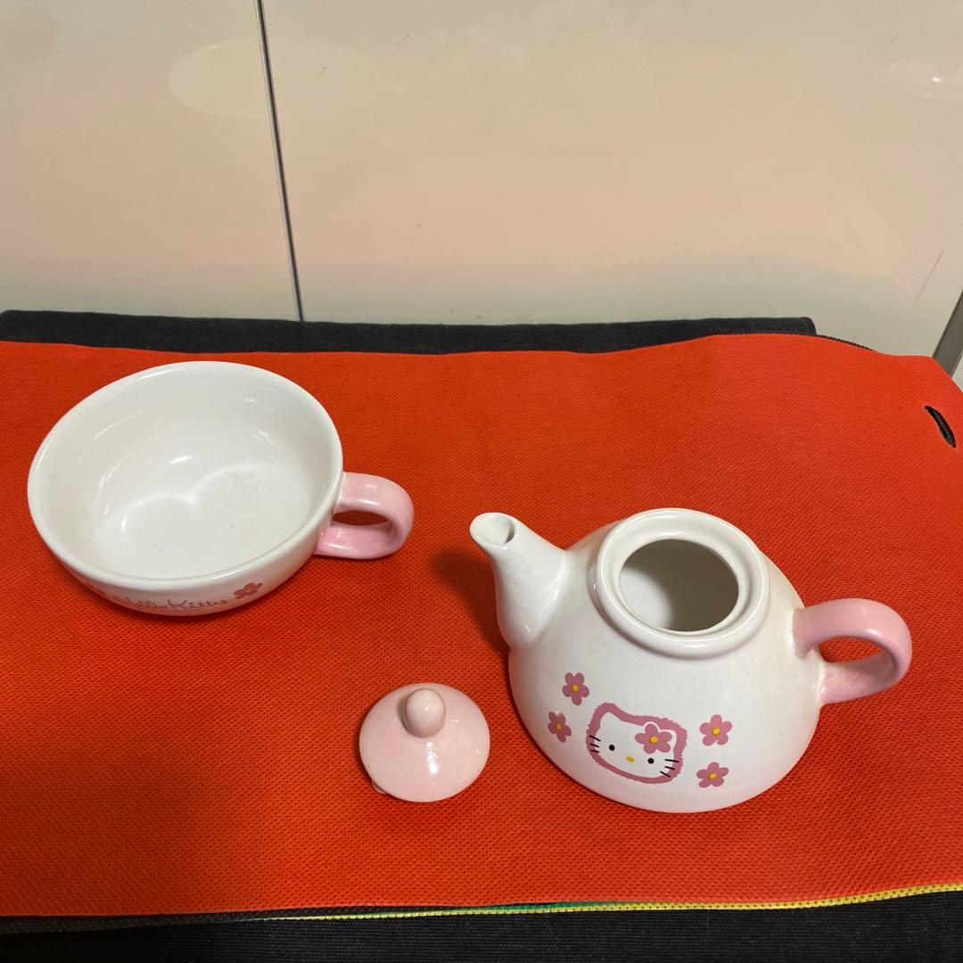 ハローキティ　キャンディポット　カップ&ポットセット　陶器製　レトロ可愛い