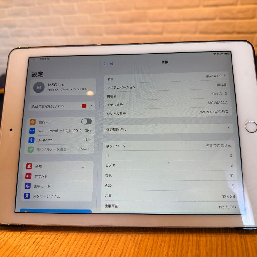 【ケース付・常時給電で活用】iPad Air 2 128GB A1567