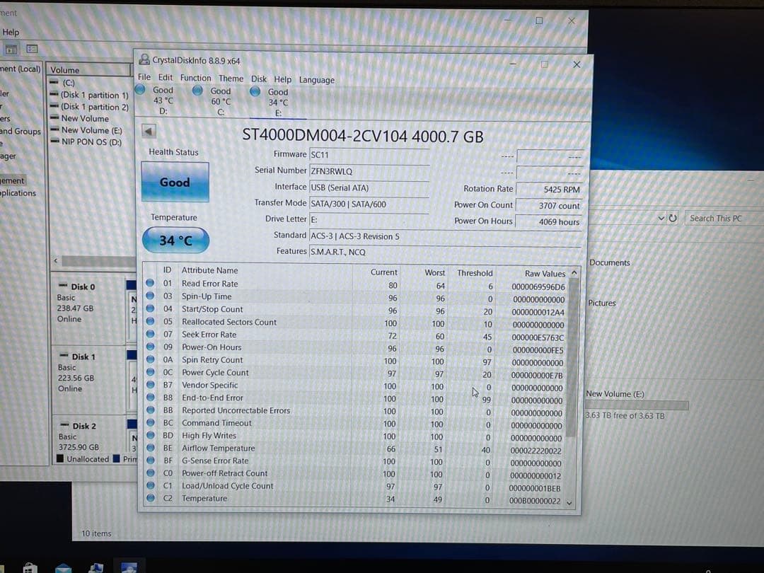 HDD 3.5インチ 容量 4000GB まとめて 2点