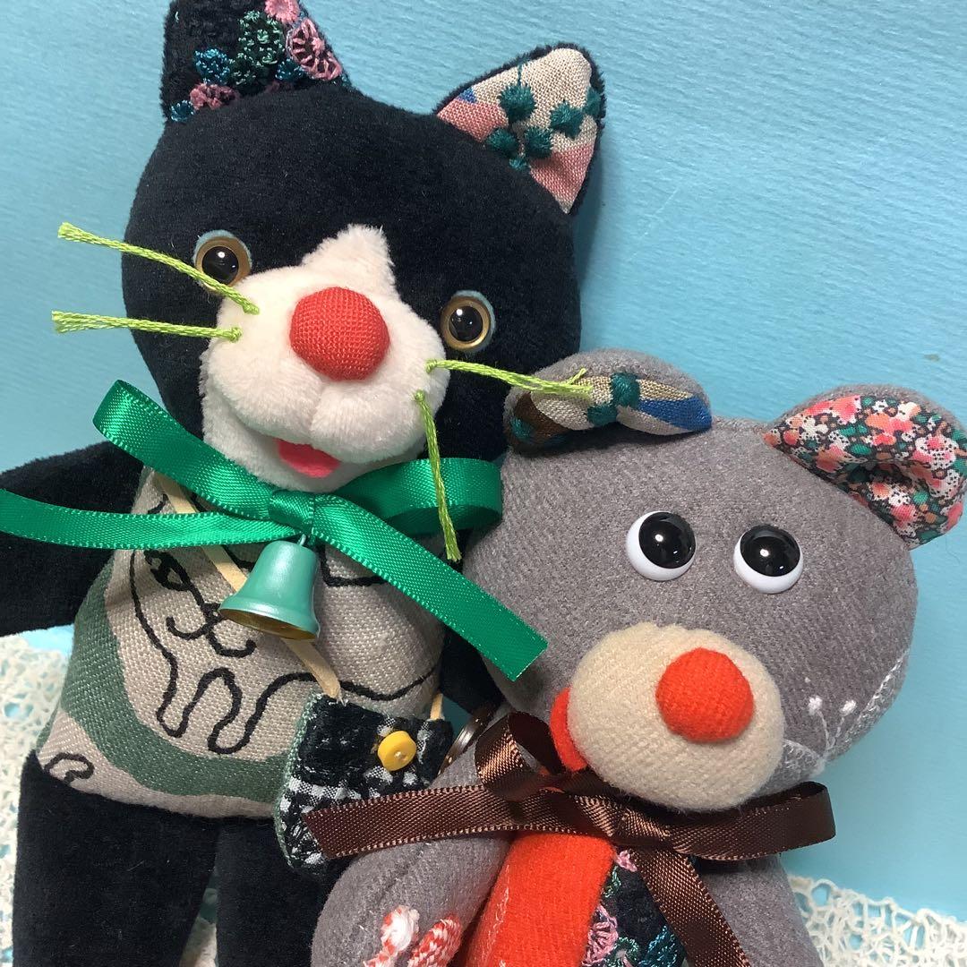 ミナペルホネン　ハンドメイド　テディ&はちわれにゃんこ