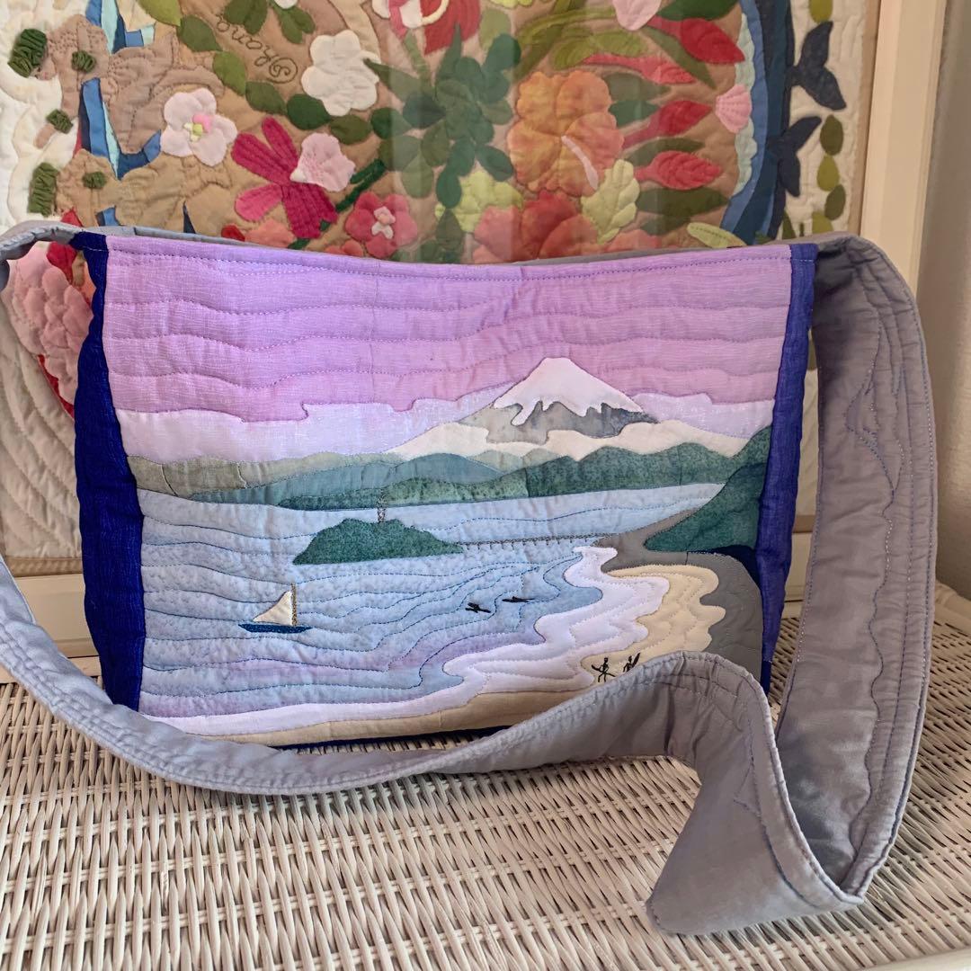 ハワイアンキルト　バッグ　湘南　富士山　オーダー