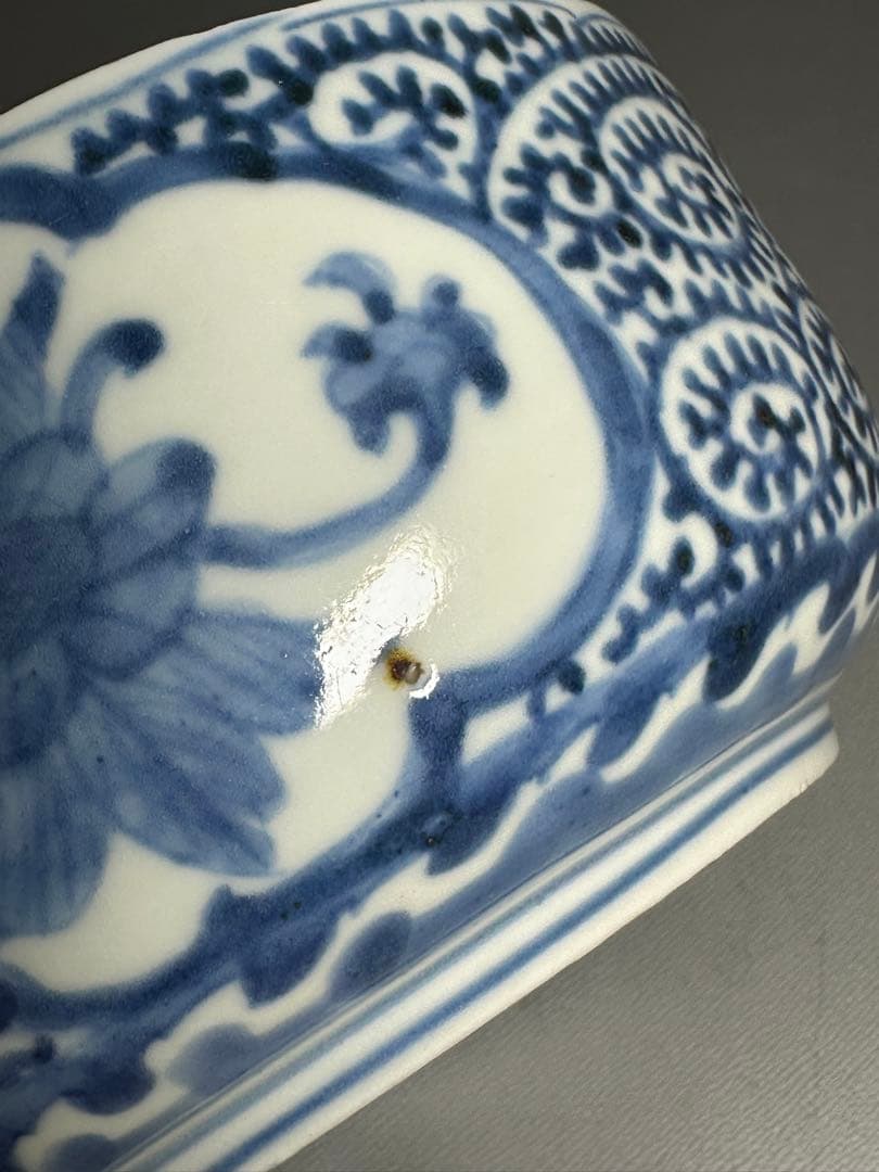 古伊万里　たこ唐草　鉢　白磁　染付　美品