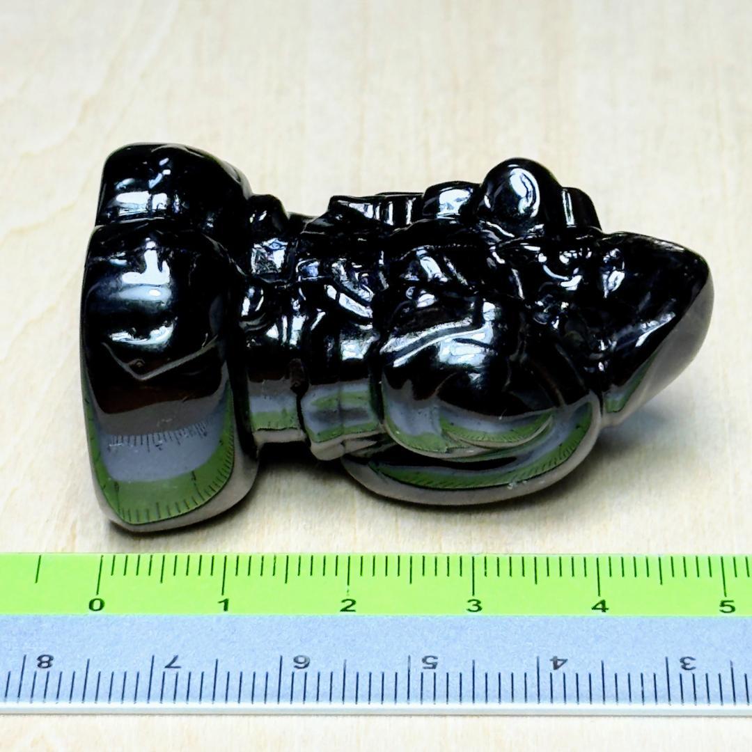 大黒様　ポーチ付　天然黒水晶（モリオン）：チベット産　加工：日本
