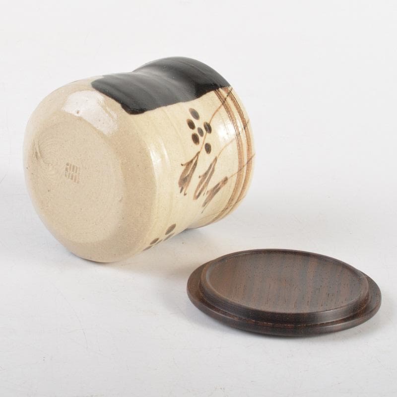 茶道具　黒織部　茶器　在銘　共箱　V　6330