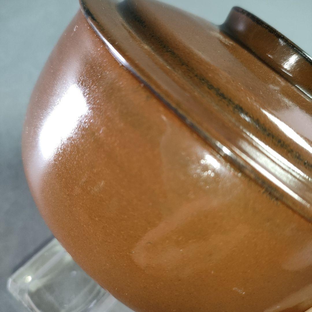 A1130-4/永福窯/小山岑一 造/柿釉蓋向付6客/共箱/蓋碗/蓋物/茶碗/