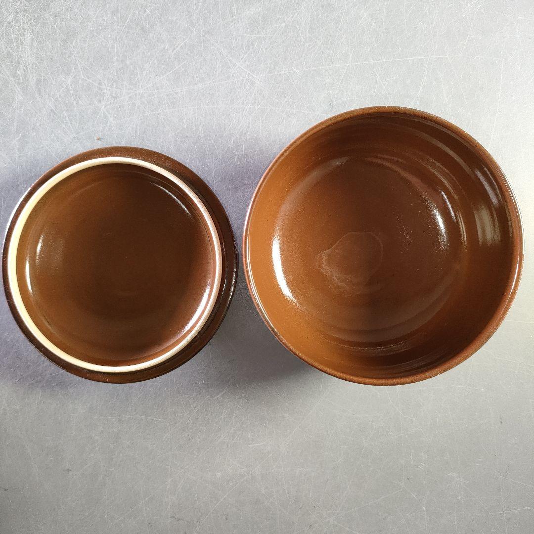 A1130-4/永福窯/小山岑一 造/柿釉蓋向付6客/共箱/蓋碗/蓋物/茶碗/