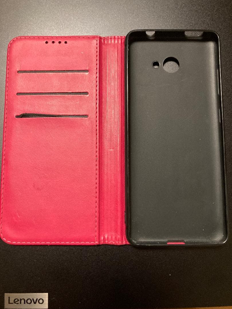BASIO4 ワインレッド SIMロック解除済 UQ版 スマホケース付き