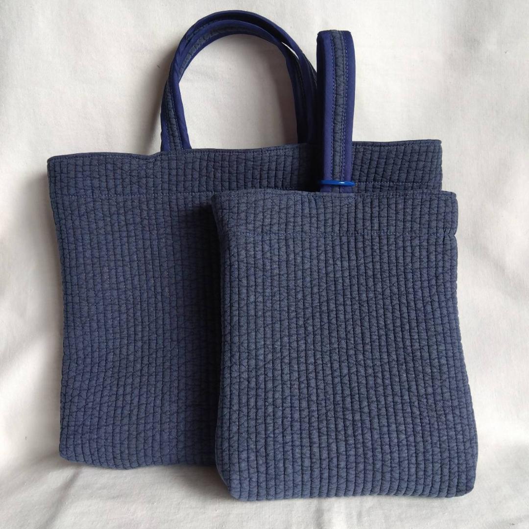 リボン刺繍☆レッスンバッグ 上履き入れ 2点セット☆ ヌビバッグ 入学