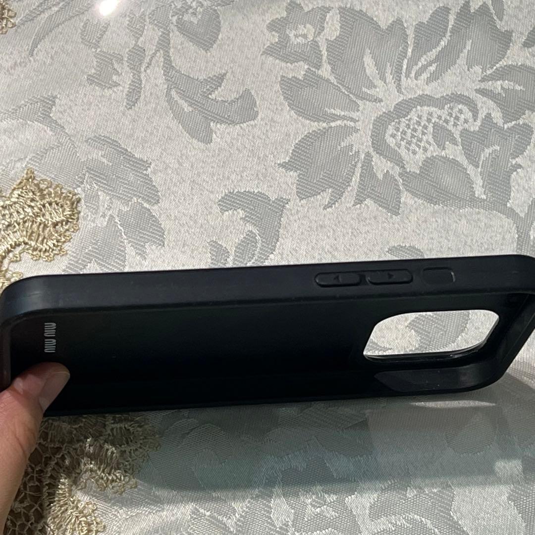 MIU MIU レザー iPhone13 Proケース カードポケット 水色