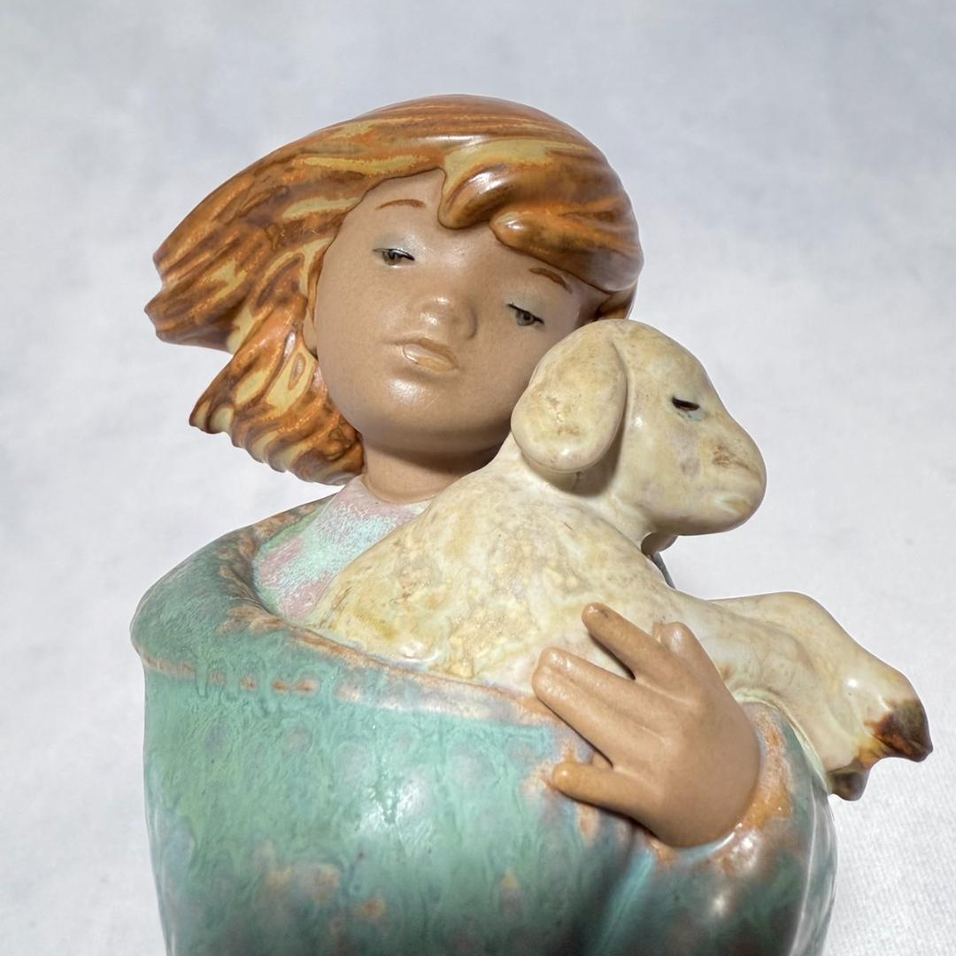 希少☆LLADRO リヤドロ フィギュリン 少女と羊 やっと会えた仔羊 置物