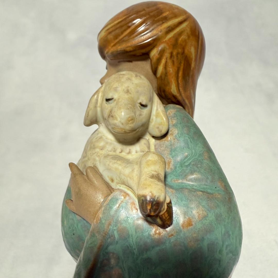 希少☆LLADRO リヤドロ フィギュリン 少女と羊 やっと会えた仔羊 置物