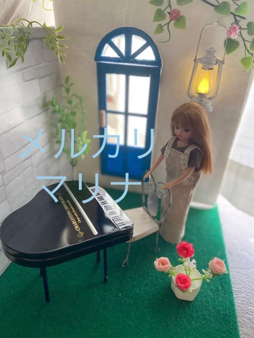 ピアノ　ガーデン　ハンドメイド　ドールハウス