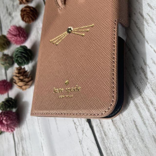✨新品✨ケイトスペード /ウサギ／ピンク/iPhoneX/Xs/手帳型ケース