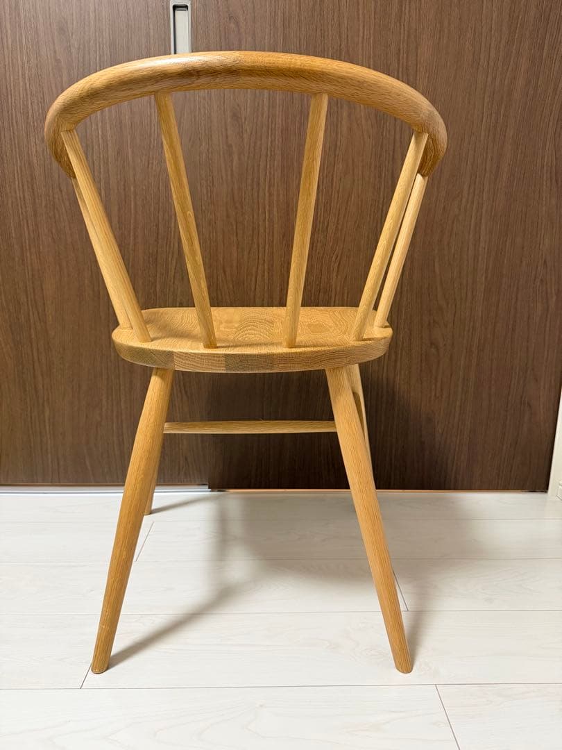 ③[美品][廃盤品] 無印良品　オーク材アームチェア　 丸脚