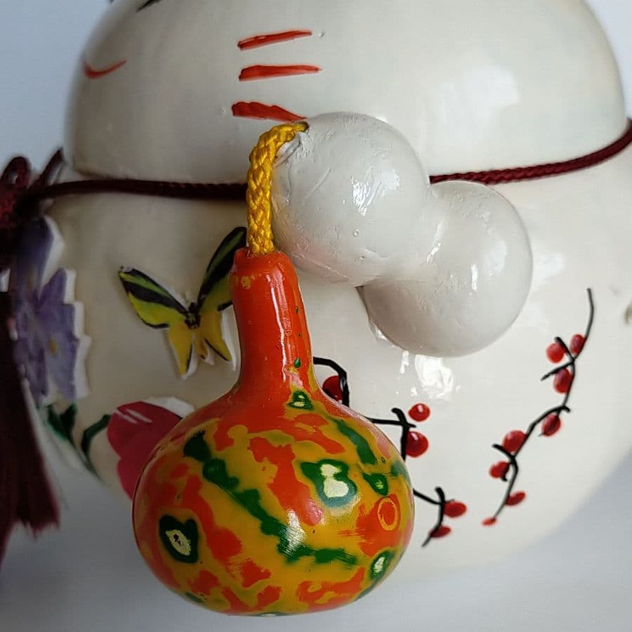 瓢箪置物  招き猫　ハンドメイド