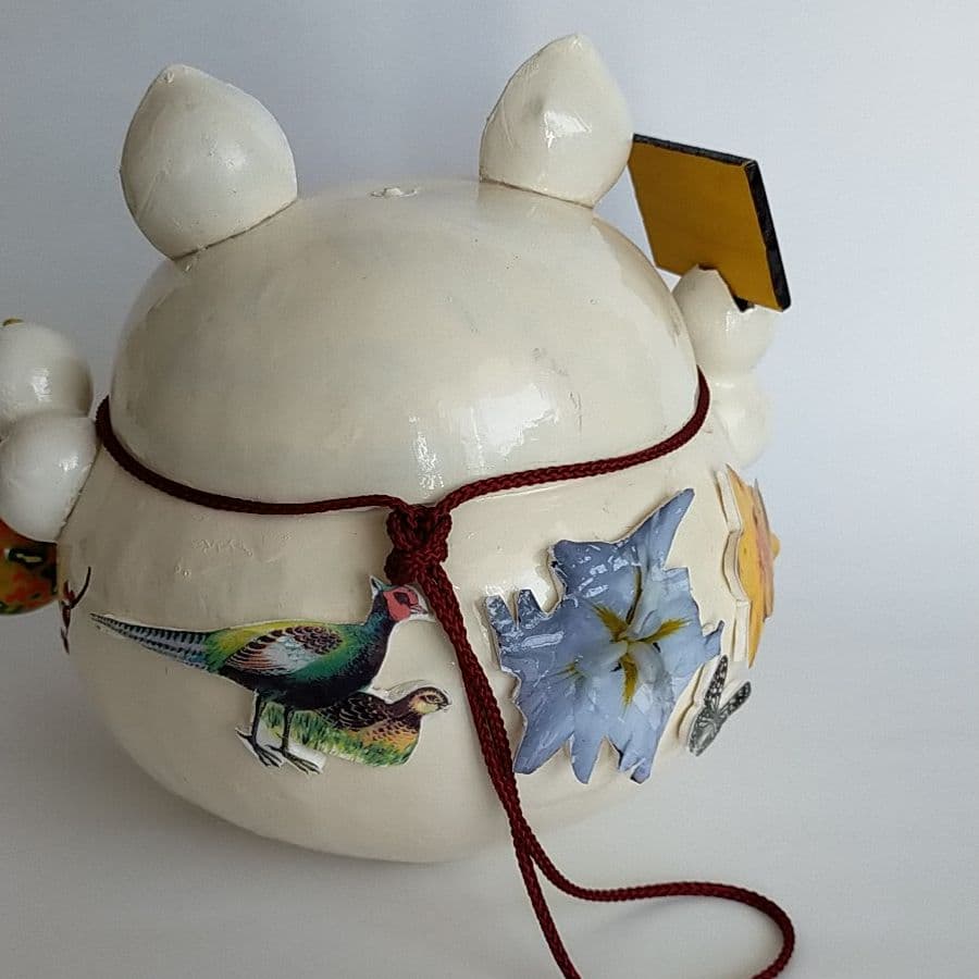 瓢箪置物  招き猫　ハンドメイド