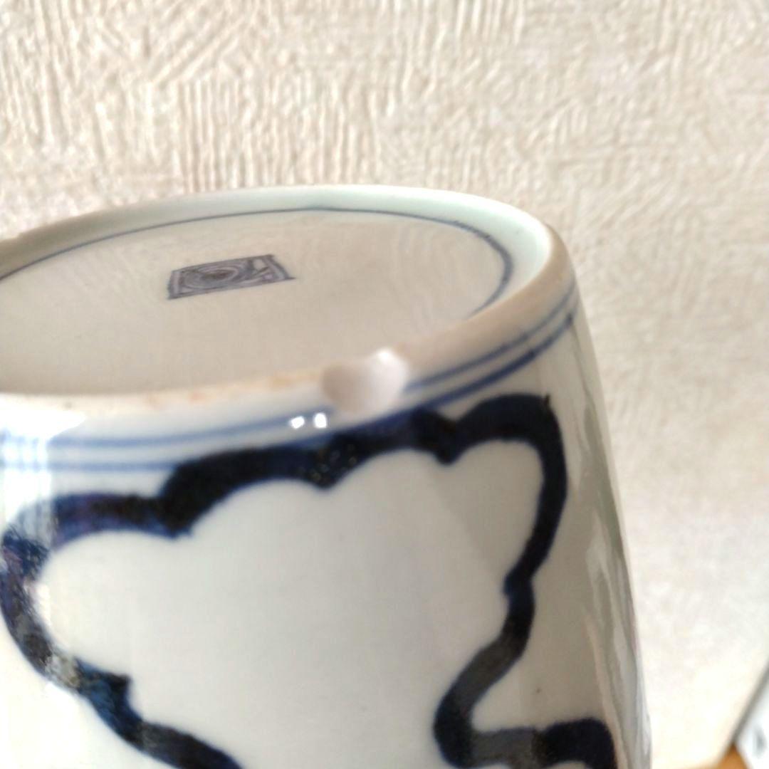 古伊万里白磁染付書き忘れ大振り蕎麦猪口
