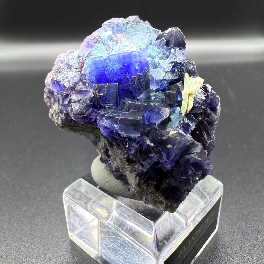 フローライト スペイン DeepBlueHeart Vein産 蛍石 原石 52