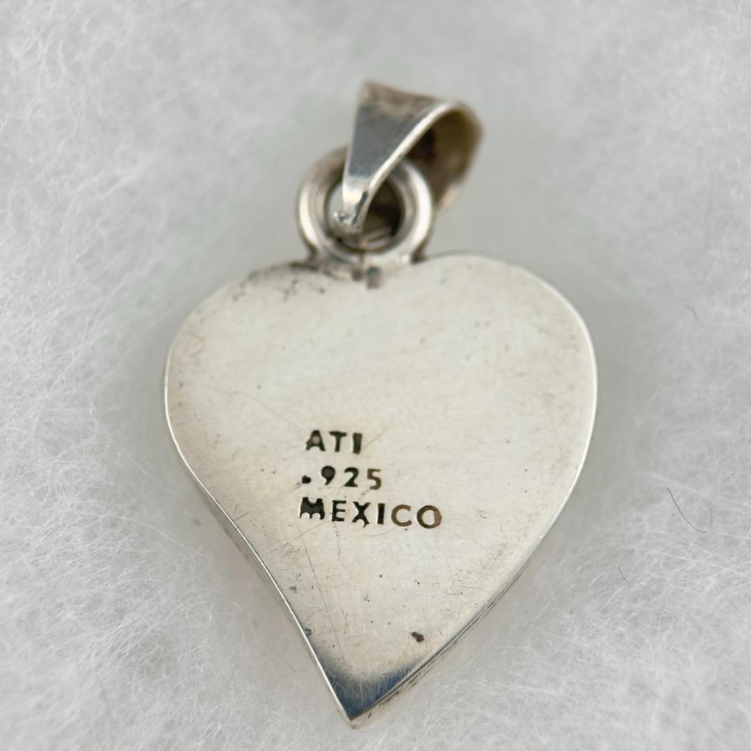 M1353 Vintage 1970s Mexico ハートデザイン ペンダント