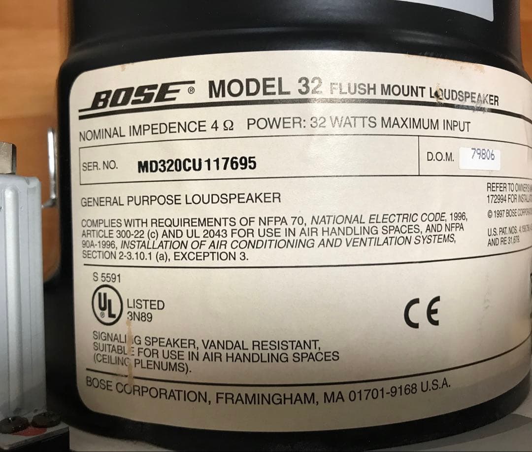 BOSE∥ ボーズ　防滴天井埋め込みスピーカー　32IIL 2台