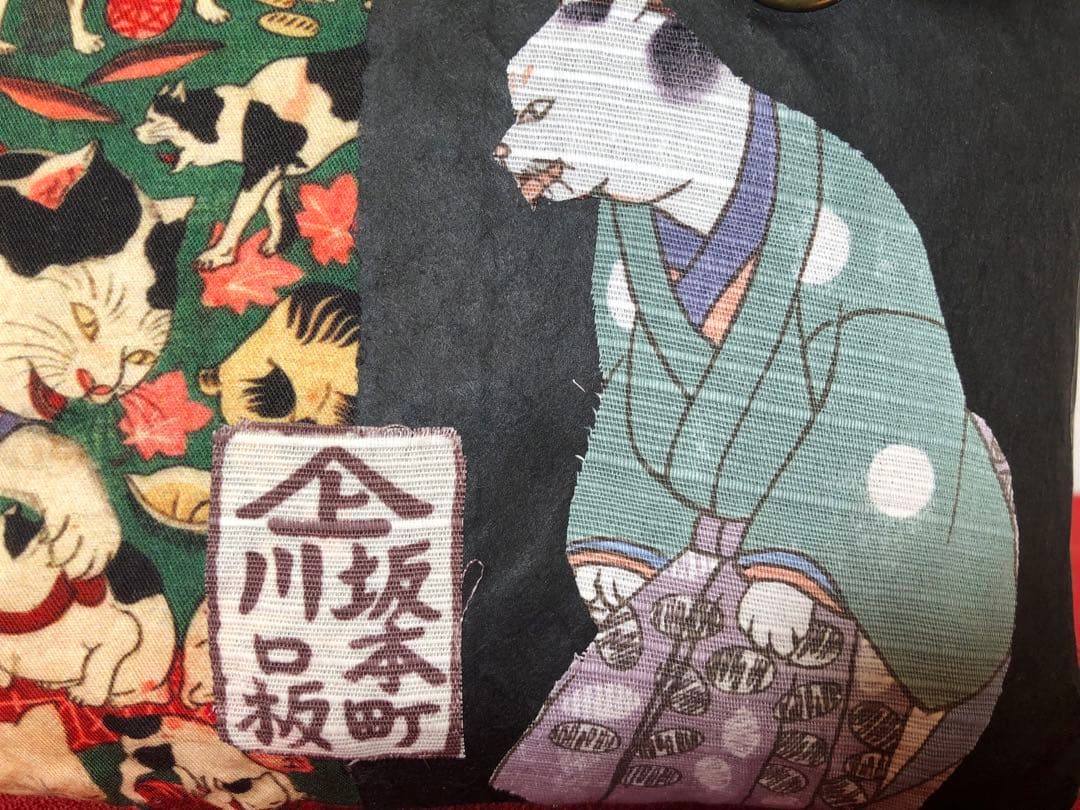 一閑張り　一閑張りバック　歌川国芳　浮世絵　猫