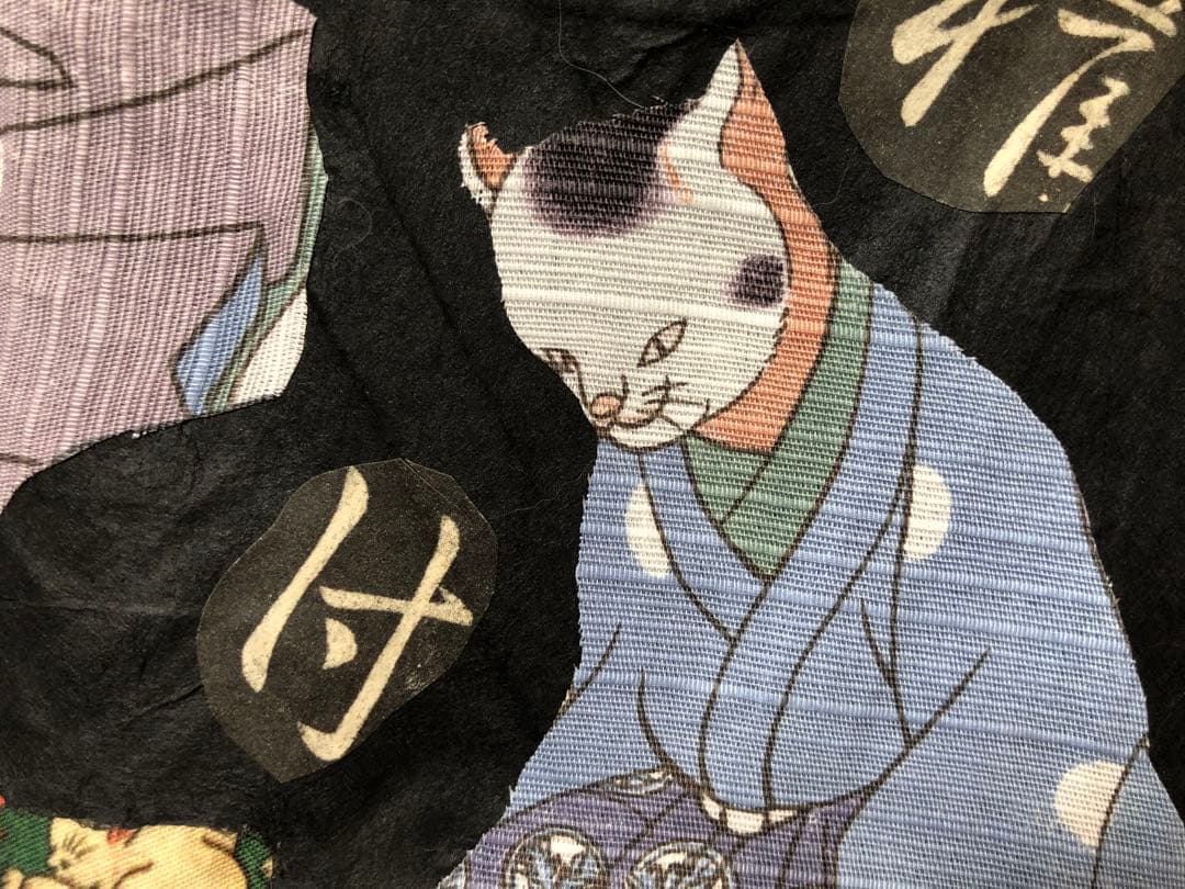 一閑張り　一閑張りバック　歌川国芳　浮世絵　猫