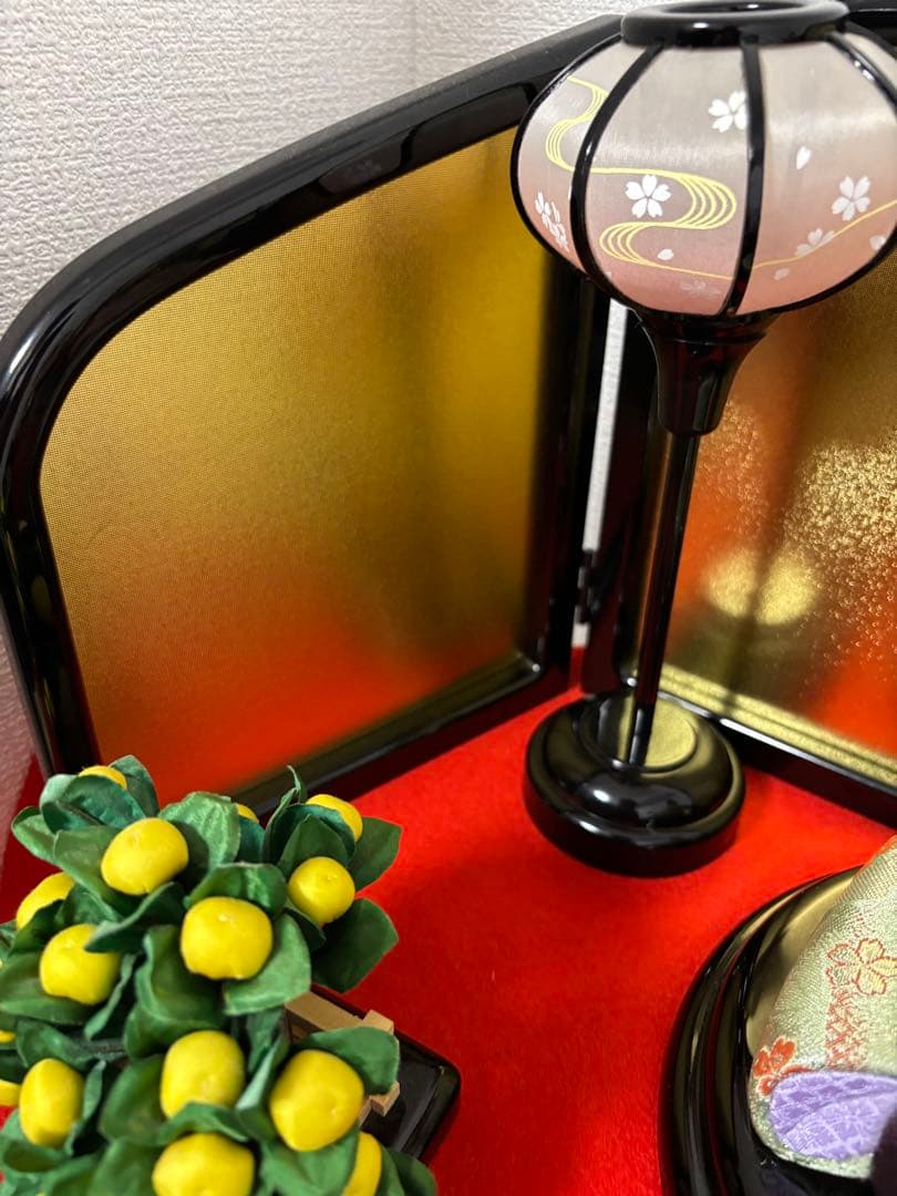 紫*遠様 ひな祭り 雛人形セット 赤金装飾