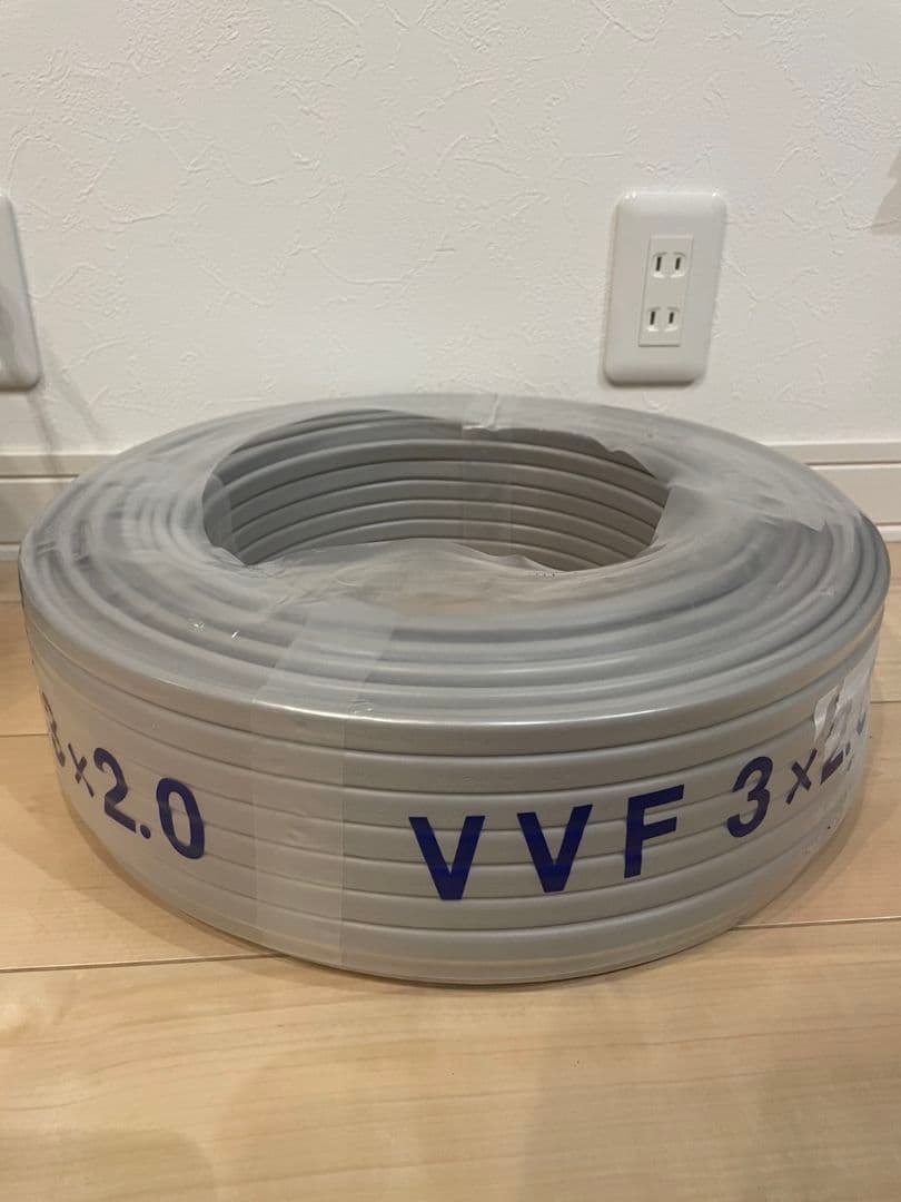 ケーブル 100m巻き VVF 2.0-3c　黒白赤