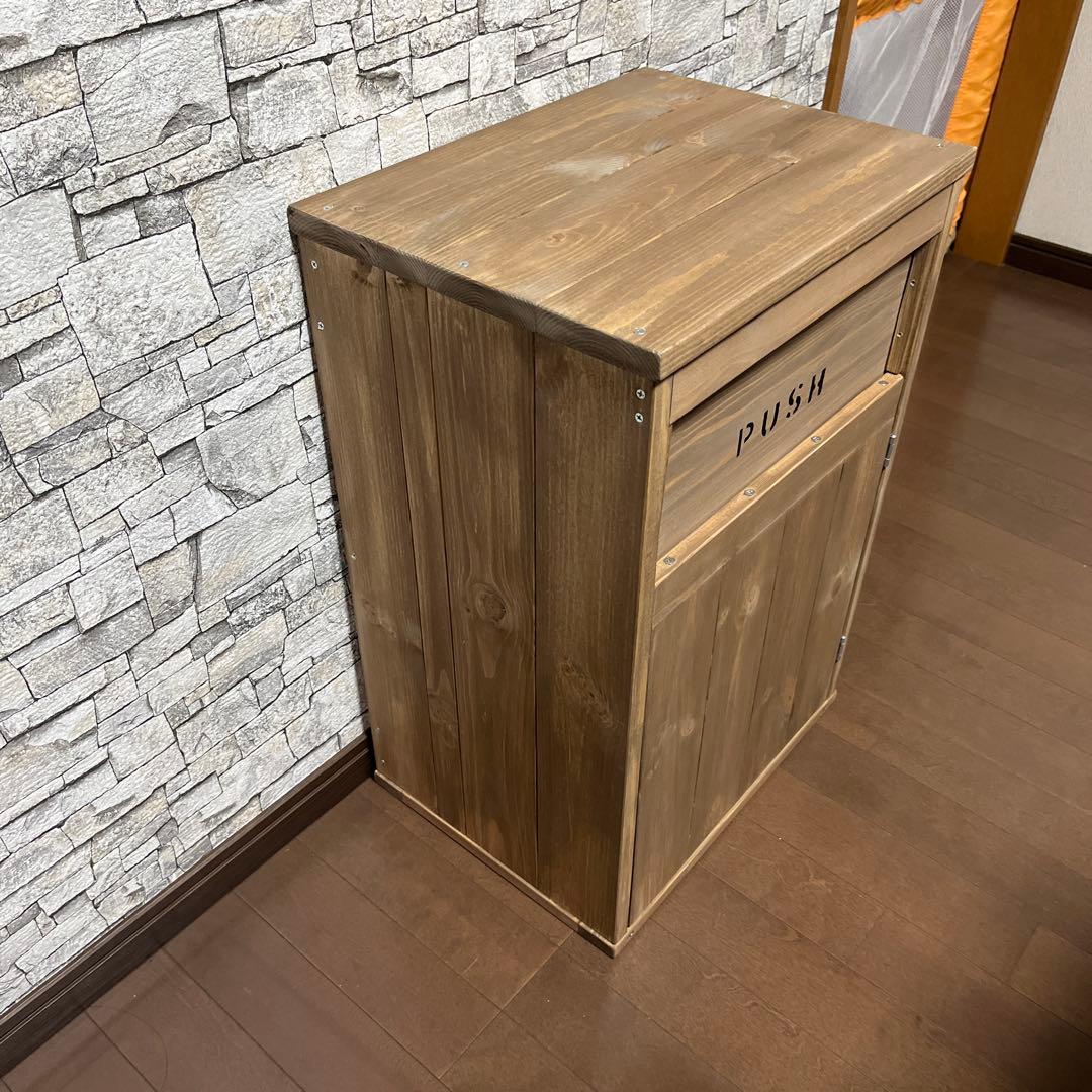 ダストボックス　30L 茶　アメリカン　アンティーク　お洒落ゴミ箱