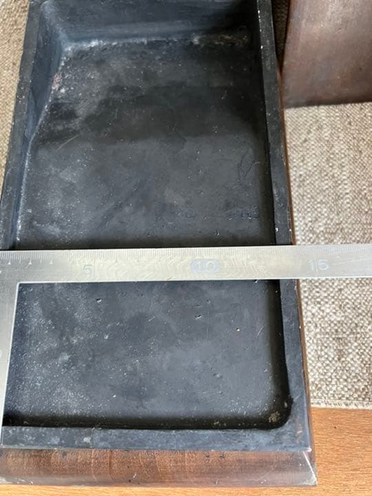 古美術 硯　文房具 時代物 約3600g(木台を含む)