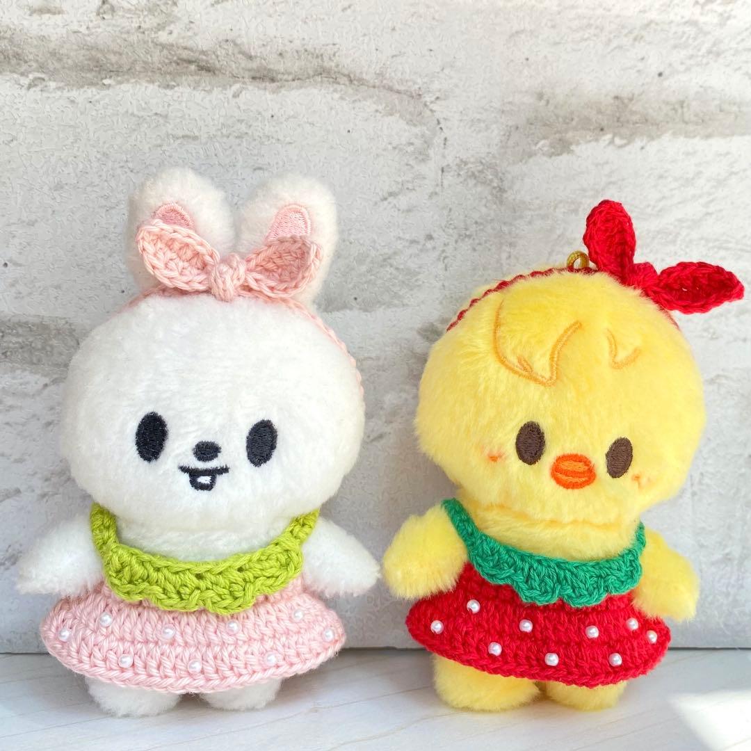 SKZOO 10cm ぬい服 いちごワンピース＋リボンセット