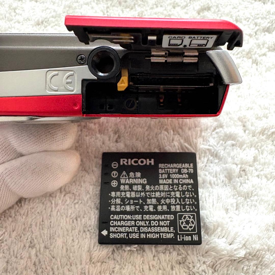 極上品【動作確認済】RICOH リコー Caplio R6 レトロカメラ レッド