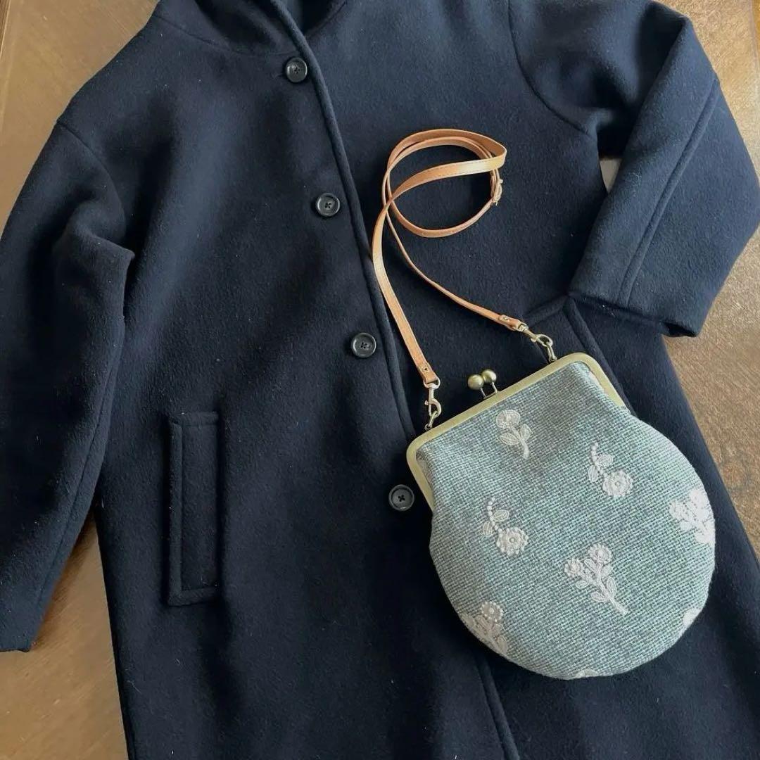 ハンドメイド　がま口バッグ　ミナペルホネン　bonheur