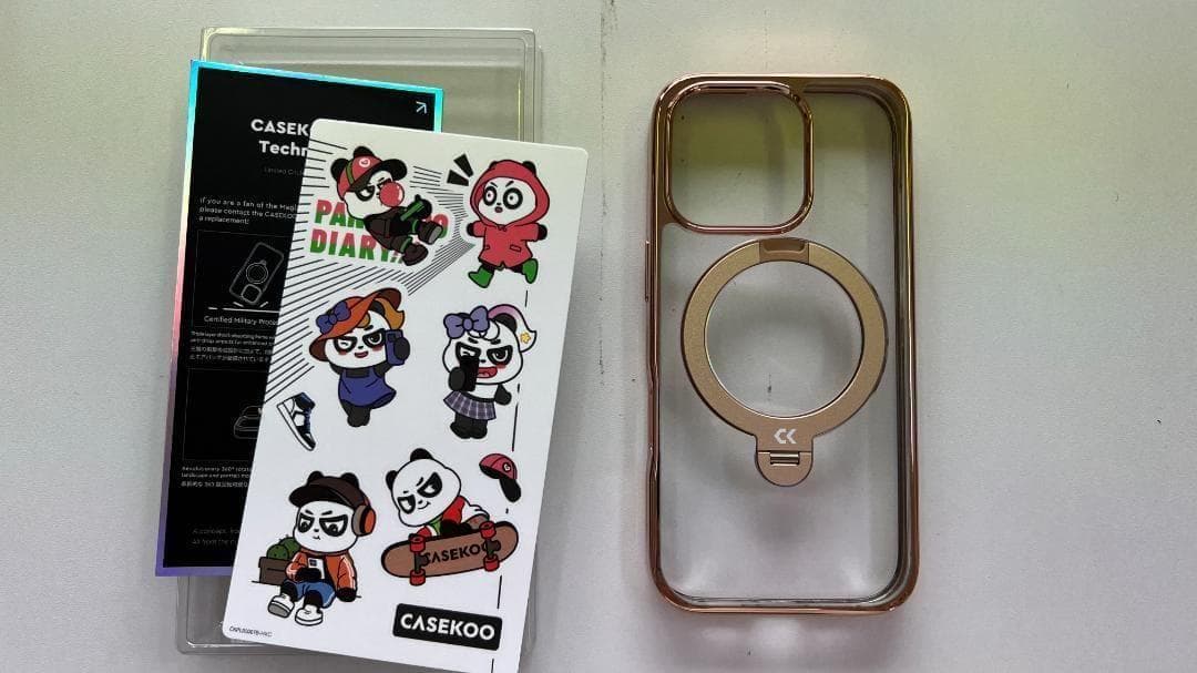 【透き通る上質感・定点360°回転】CASEKOO iPhone 16 Pro