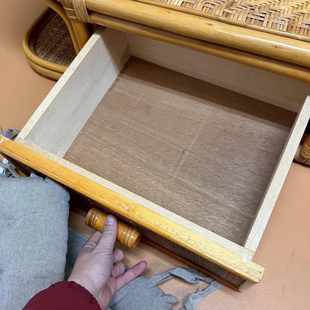 ラタン　籐　二人掛け　ソファ　レトロ　家具　インテリ