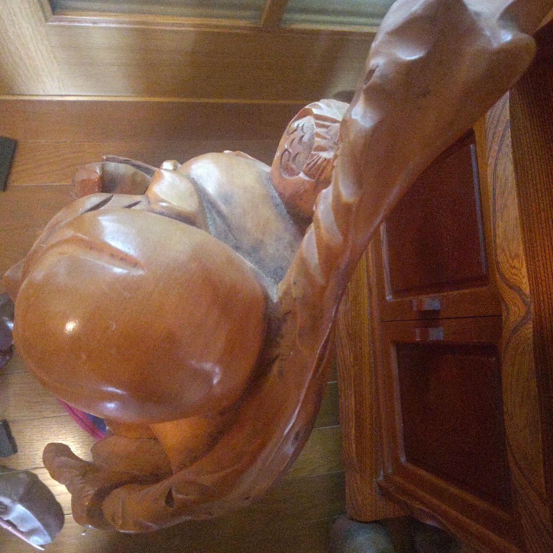 木彫 大黒天 置物 七福神 三木作 高さ約76cm 重量約12kg 補修箇所あり