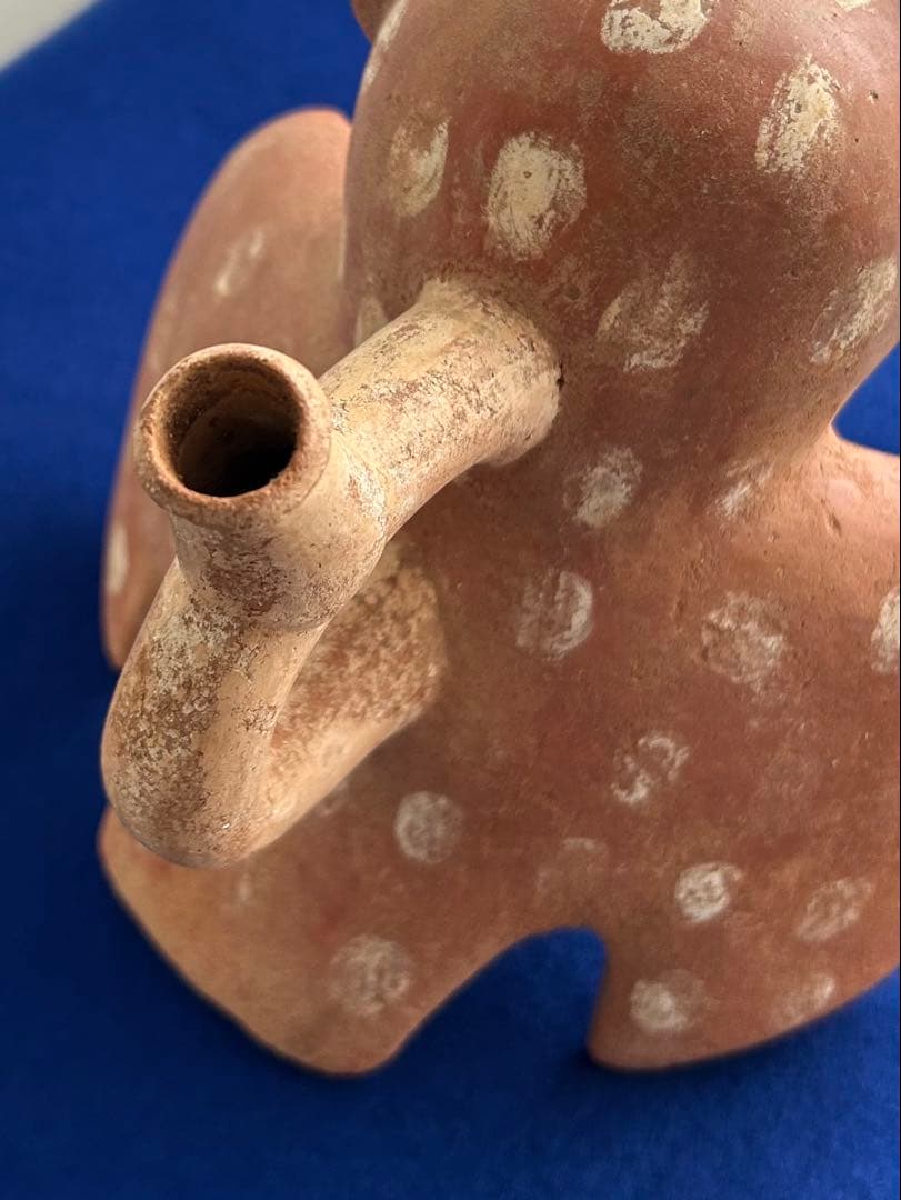 フクロウ型土器 ペルー モチェ文化 アンデス文明古典期 19cm 合わせ桐箱有り
