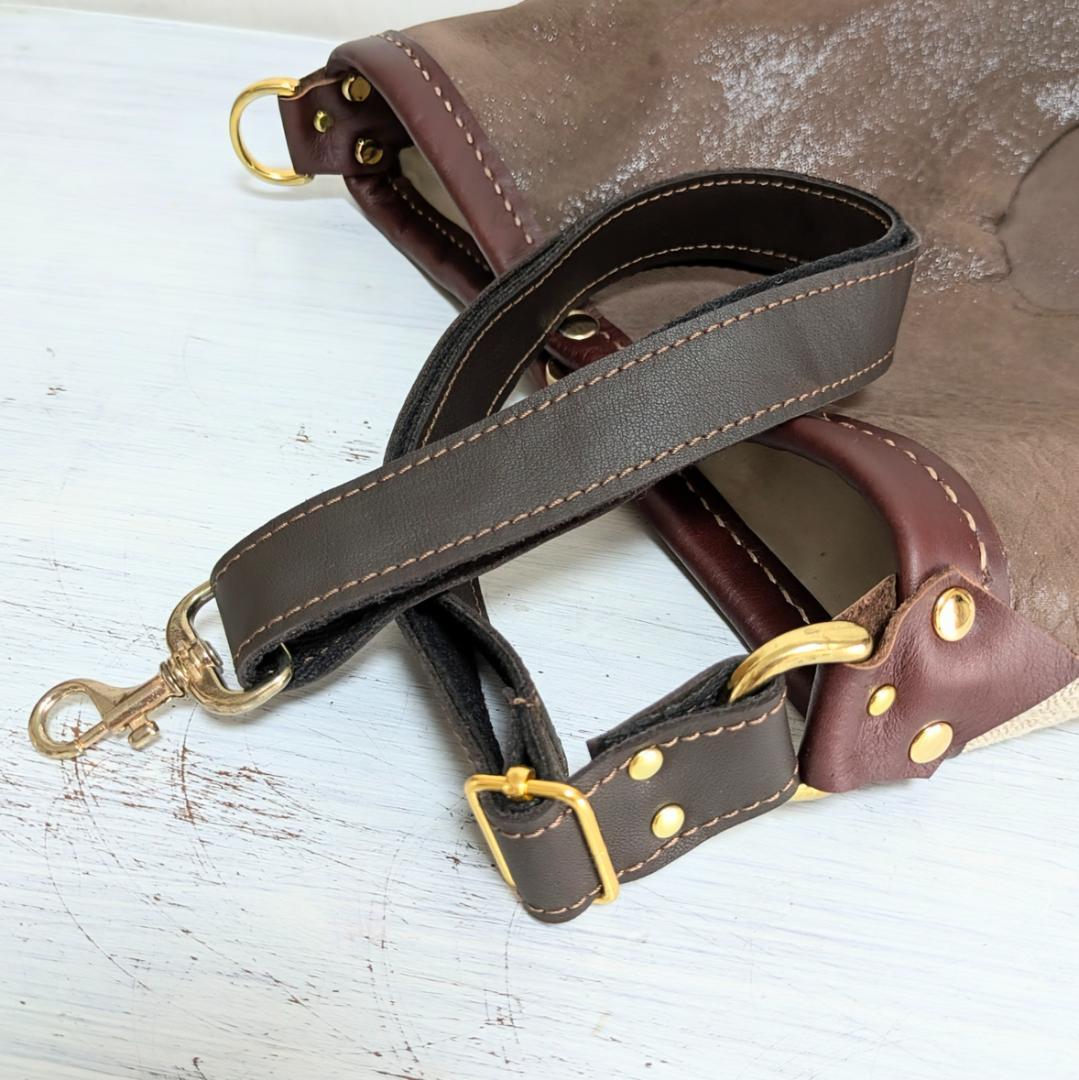 ハンドメイド＊シープ革×antiqueチェコリネン×イタリアンレザー他＊２WAY