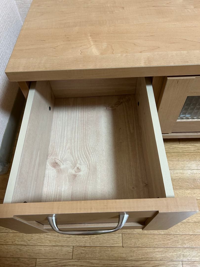 ナチュラルウッド テレビ台 引き出し付き