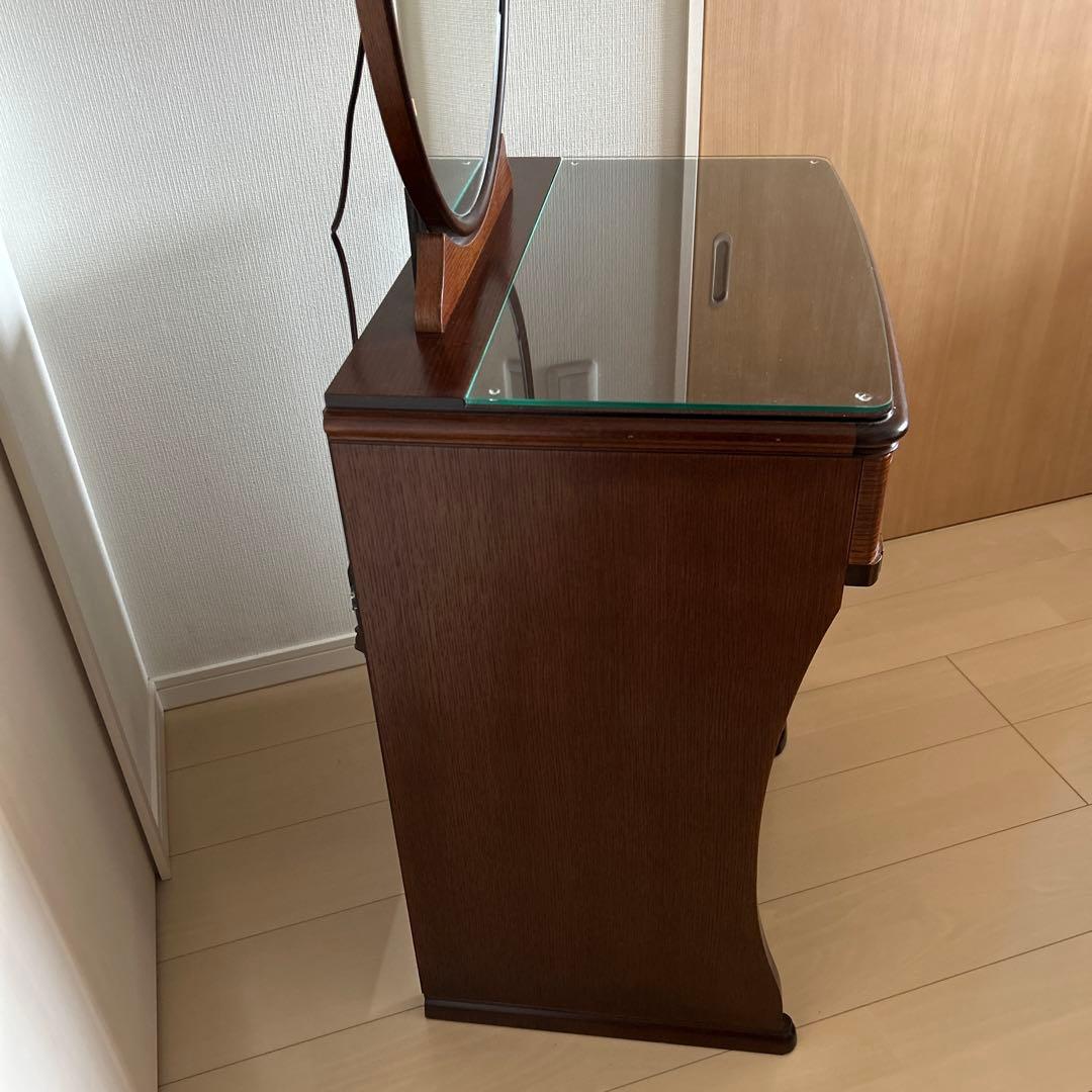 アンティーク風 木製ドレッサー ダークブラウン