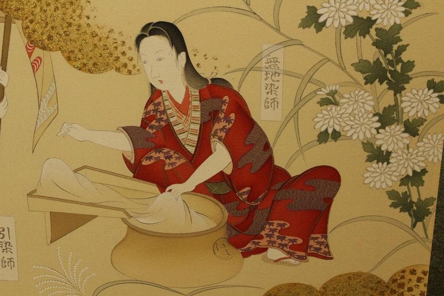 京都友禅染「染織の図」飯田耕作 藤工業所 制作(K-YC633)
