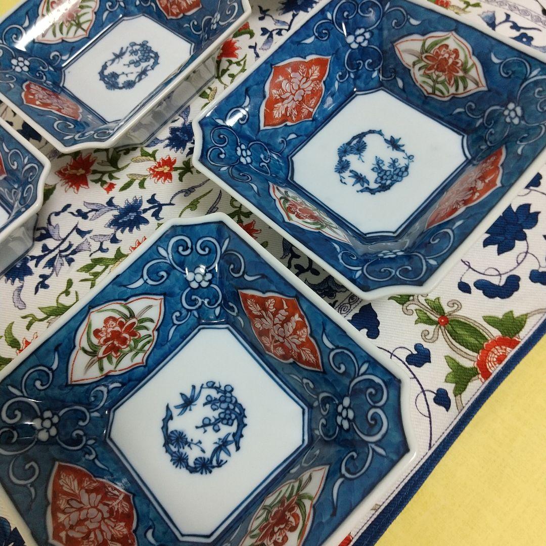 源右衛門⭐️古伊万里風唐草 角小鉢 (角切型)5個組