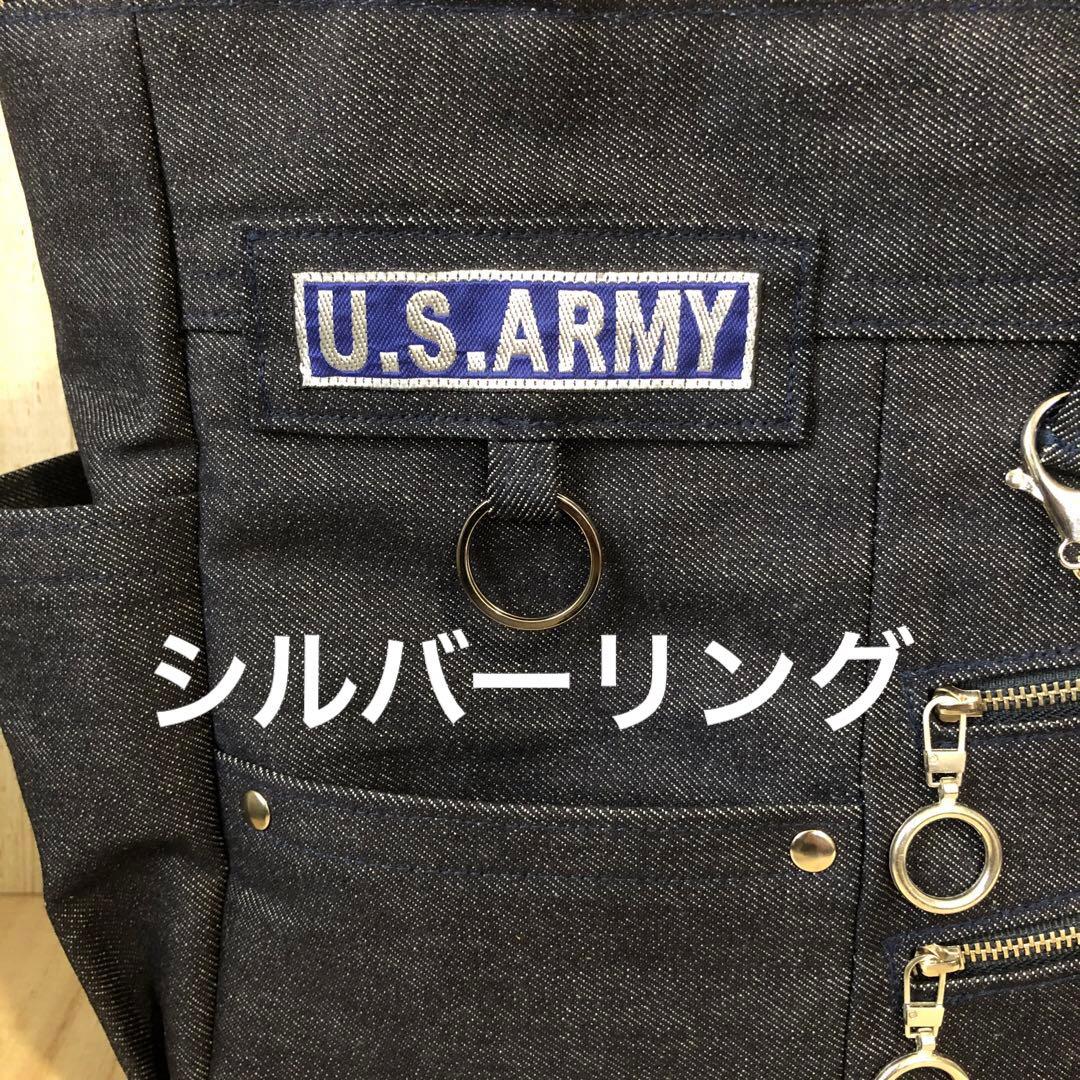ユキノ助　トートバッグ　ハンドメイド　ネイビー　シルバーW